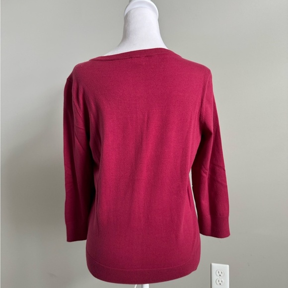 Talbots Raspberry Pink Button-Up Cardigan Sweater Small - Picture 3 of 7